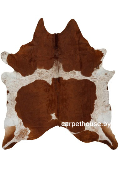 Натуральная шкура коровы - херефорд коричнево-белая, фото