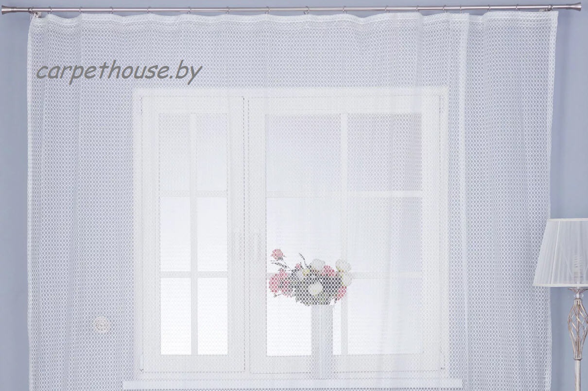 Белые шторы-сетка, фото
